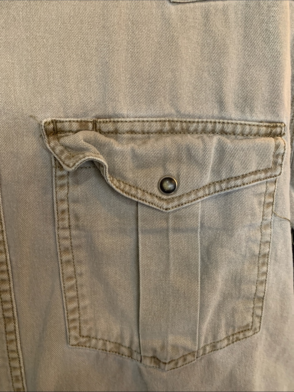 Men's Roper Gray Pearlsnap Button-Front Work Shirt Jacket - Picture 6 of 11